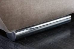 Big Sofa ELEGANCIA 285cm champagner beige Vogue Velours Samt inkl. Kissen Federkern