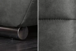Big Sofa ELEGANCIA 285cm grau Microfaser XXL Couch inkl. Kissen Federkern