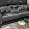 Big Sofa ELEGANCIA 285cm silbergrau Samt XXL Couch inkl. Kissen Federkern
