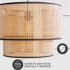 Boho Hängelampe VIENNA 45cm natur schwarz Wiener Geflecht Leuchte