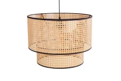 Boho Hängelampe VIENNA 45cm natur schwarz Wiener Geflecht Leuchte