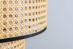 Boho Hängelampe VIENNA 45cm natur schwarz Wiener Geflecht Leuchte