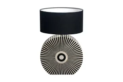 Bone Inlay Tischlampe HARMONY NATURE 65cm schwarz weiß Intarsien Kunsthandwerk