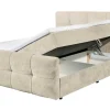 Boxspringbett TOULOUSE 180x200cm beige Microfaser inkl. Matratze Topper Stauraum