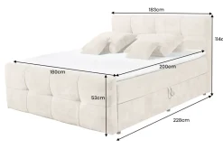 Boxspringbett TOULOUSE 180x200cm beige Microfaser inkl. Matratze Topper Stauraum