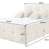 Boxspringbett TOULOUSE 160x200cm beige Microfaser inkl. Matratze Topper Stauraum