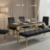 Chesterfield Bank MODERN BAROCK DELUXE 170cm schwarz Samt gold Edelstahl