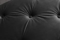 Chesterfield Bank MODERN BAROCK DELUXE 170cm schwarz Samt gold Edelstahl
