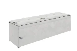 Chesterfield Bettbank EXTRAVAGANCIA 140cm grau Samt mit Stauraum