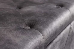 Chesterfield Bettbank EXTRAVAGANCIA 140cm grau Samt mit Stauraum