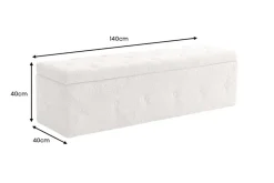 Chesterfield Bettbank EXTRAVAGANCIA 140cm champagner greige Bouclè mit Stauraum