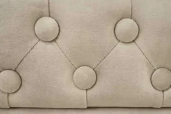 Chesterfield Sessel 110cm Samt champagner beige mit Knopfheftung und Federkern