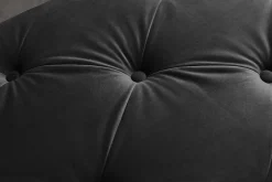 Chesterfield Sitzbank MODERN BAROCK DELUXE 170cm schwarz Samt silber Edelstahl