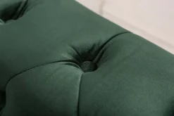 Chesterfield 3-Sitzer Sofa 205cm flaschengrün Samt Federkern Knopfheftung