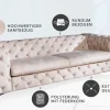 Chesterfield 3-Sitzer Sofa MODERN BAROCK 235cm champagner beige Samt Federkern