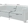 Chesterfield 3-Sitzer Sofa 205cm petrol Samt Federkern Goldnieten Knopfheftung