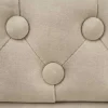 Chesterfield 2-Sitzer Sofa 150cm champagner beige Samt Federkern Knopfheftung