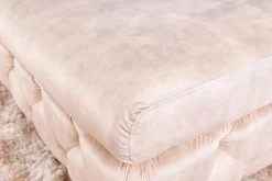 Chesterfield Sitzhocker MODERN BAROCK 90cm champagner Samt Fußhocker