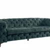 Chesterfield Sofa MODERN BAROCK 235cm petrol Samt 3-Sitzer Couch Federkern