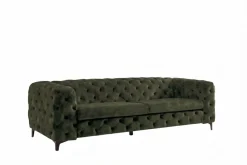 Chesterfield Sofa MODERN BAROCK 235cm grün Samt 3-Sitzer Couch Federkern