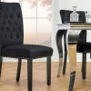 Chesterfield Stuhl CASTLE schwarz Samt Gummiholz Ziernieten