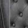 Chesterfield Stuhl CASTLE schwarz Kunstleder Gummiholz Ziernieten