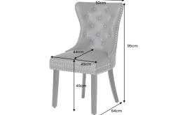 Chesterfield Stuhl CASTLE schwarz Kunstleder Massivholz mit Komfortgriff