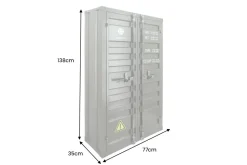 Container-Schrank GLOBETROTTER 140cm anthrazit Metall Aktenschrank Highboard