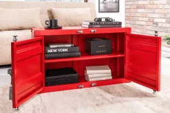 Container-Schrank GLOBETROTTER 80cm rot Metall Aktenschrank mit Flügeltüren