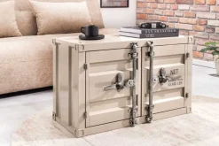 Container-Schrank GLOBETROTTER 80cm greige Metall Aktenschrank mit Flügeltüren
