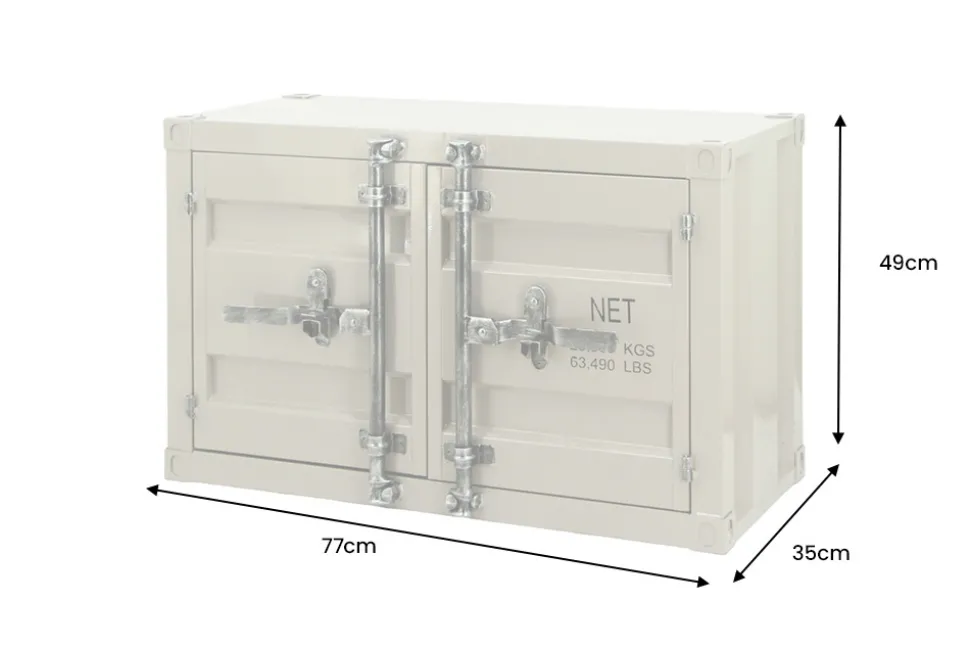Container-Schrank GLOBETROTTER 80cm greige Metall Aktenschrank mit Flügeltüren