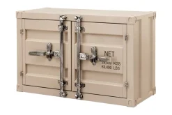 Container-Schrank GLOBETROTTER 80cm greige Metall Aktenschrank mit Flügeltüren