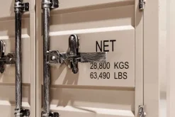 Container-Schrank GLOBETROTTER 80cm greige Metall Aktenschrank mit Flügeltüren