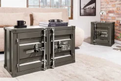 Container-Schrank GLOBETROTTER 80cm anthrazit Metall Aktenschrank mit Flügeltüren