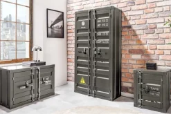 Container-Schrank GLOBETROTTER 80cm anthrazit Metall Aktenschrank mit Flügeltüren