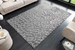 3D Hochflor Teppich DUNE 230x160cm anthrazit Hoch-Tief-Effekt