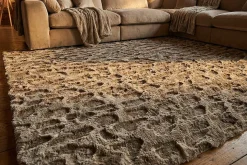 3D Hochflor Teppich DUNE 230x160cm taupe Hoch-Tief-Effekt