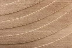 3D strukturierter Kurzflor XXL Teppich WAVE 350x235cm beige Hoch-Tief-Effekt