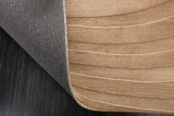 3D strukturierter Kurzflor XXL Teppich WAVE 350x235cm beige Hoch-Tief-Effekt