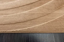 3D strukturierter Kurzflor XXL Teppich WAVE 350x235cm beige Hoch-Tief-Effekt