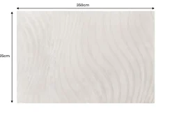 3D strukturierter Kurzflor XXL Teppich WAVE 350x235cm beige Hoch-Tief-Effekt