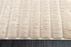 3D strukturierter Kurzflor Teppich ART DECO 230x160cm beige Hoch-Tief-Effekt
