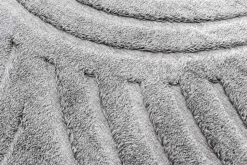3D strukturierter Kurzflor Teppich ART DECO 230x160cm grau Hoch-Tief-Effekt