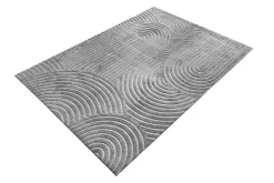 3D strukturierter Kurzflor Teppich ART DECO 230x160cm grau Hoch-Tief-Effekt