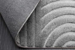 3D strukturierter Kurzflor Teppich ART DECO 230x160cm grau Hoch-Tief-Effekt