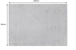 3D strukturierter Kurzflor Teppich ART DECO 230x160cm grau Hoch-Tief-Effekt