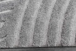 3D strukturierter Kurzflor Teppich ART DECO 230x160cm grau Hoch-Tief-Effekt