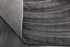 3D strukturierter Kurzflor Teppich WAVE 230x160cm anthrazit Hoch-Tief-Effekt