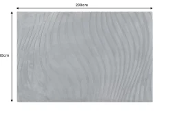 3D strukturierter Kurzflor Teppich WAVE 230x160cm anthrazit Hoch-Tief-Effekt