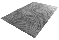 3D strukturierter Kurzflor XXL Teppich WAVE 350x235cm anthrazit Hoch-Tief-Effekt
